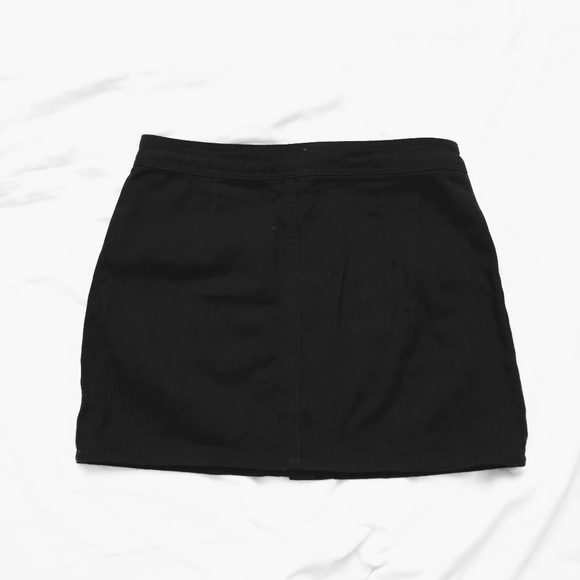 F21 Black Button Front Mini Skirt - Picture 4 of 6